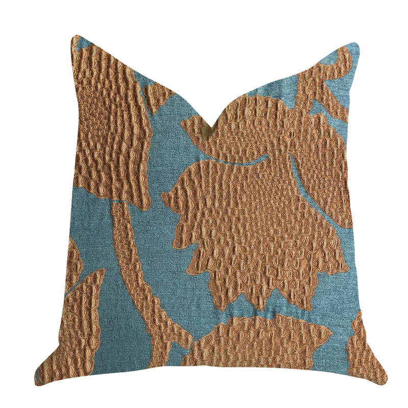 Coussin de vigne doré Arabella, 22 po x 22 po, Vert / bronze, Coussin décoratif