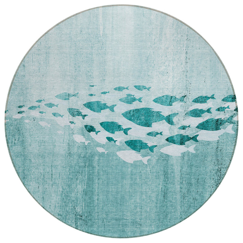 HomeRoots Round Machine Woven Area Rug