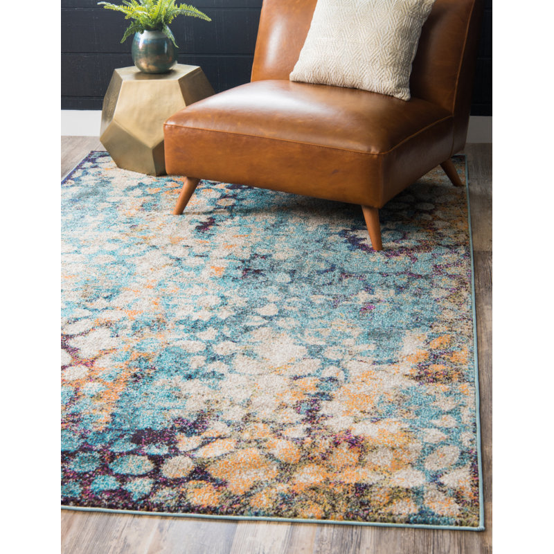 Dimonetta Washable Abstract Indoor Rug, Rectangle 5'1" x 8'