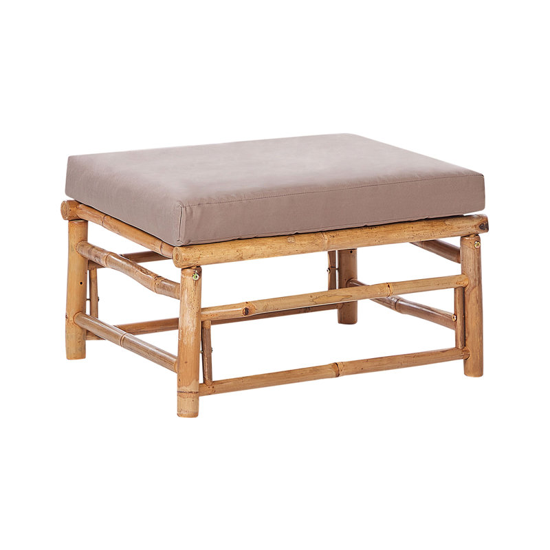 CERRETO Upholstered Outdoor Ottoman, Taupe