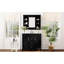 Meuble-lavabo de salle de bain, armoire à miroir noire, 2 portes et tiroirs, meuble-lavabo élégant et luminaire élégant-1269176182