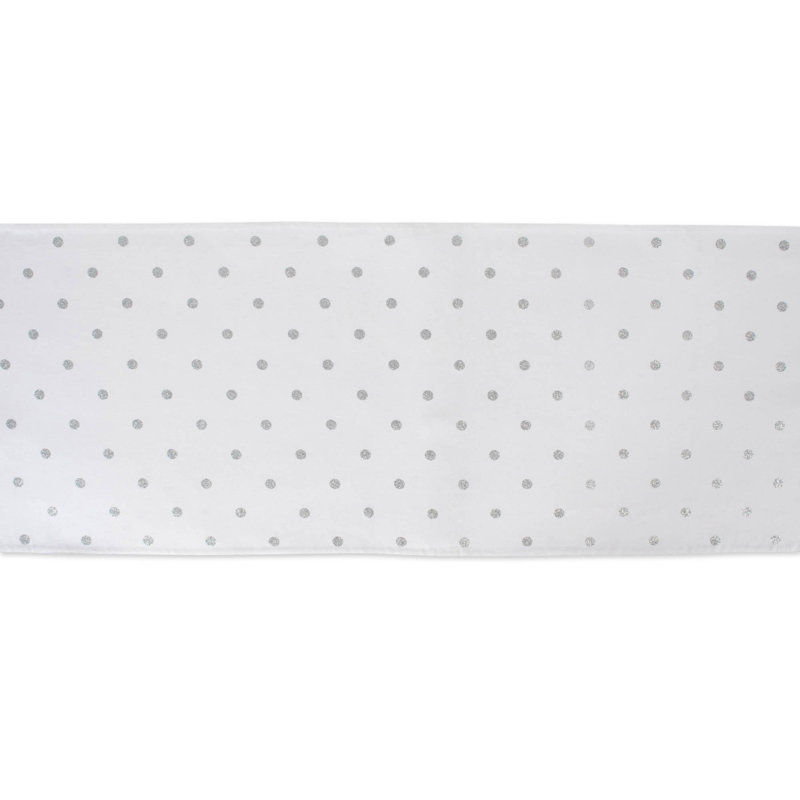 Marriott Reversible Polka Dot Table Runner, 72" x 14", Gold/White