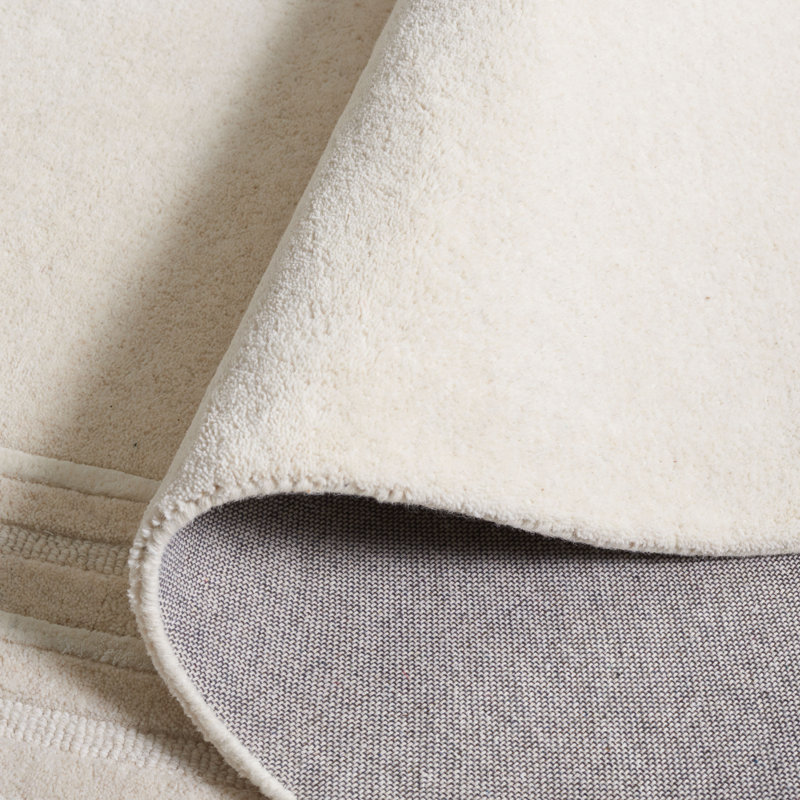 Kruter Hand Tufted Wool/Viscose Geometric Rug in Beige/Ivory, Rectangle 6' x 9'