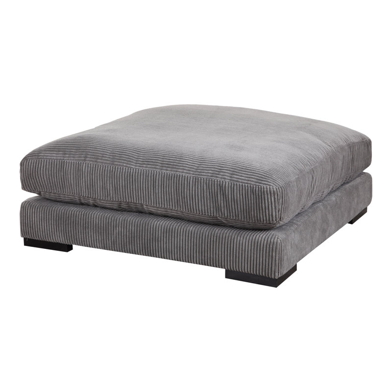 Repose-pieds standard carré Lonsdale de 43,5 po de largeur, Velours côtelé gris