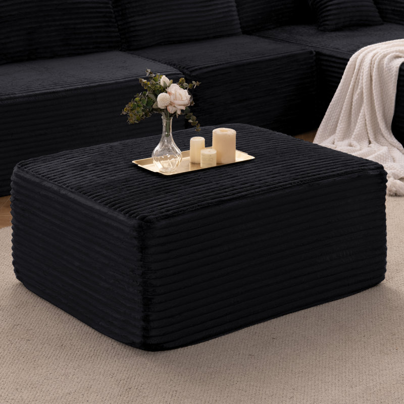 37.4" Modular Sectional Corduroy Sofa, Modern Deep Seat Convertible Sleeper Sofa Bed，Upholstered Ottoman For Living Room
