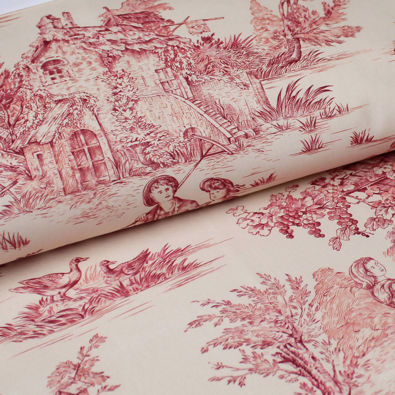 Toile De Jouy Standard Cotton Coverlet / Bedspread Set, Black, King Coverlet + 2 Shams