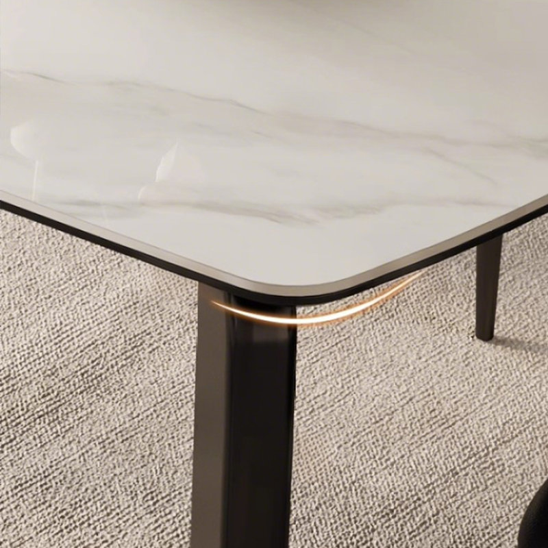 Simple rock board dining table and chair set, 29.52"H x 55.11"L x 31.49"W