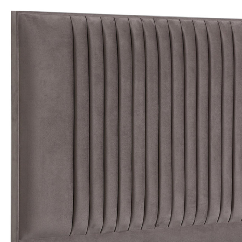 Rine Upholstered Headboard, Double (4'6), Velvet, Plush Mole