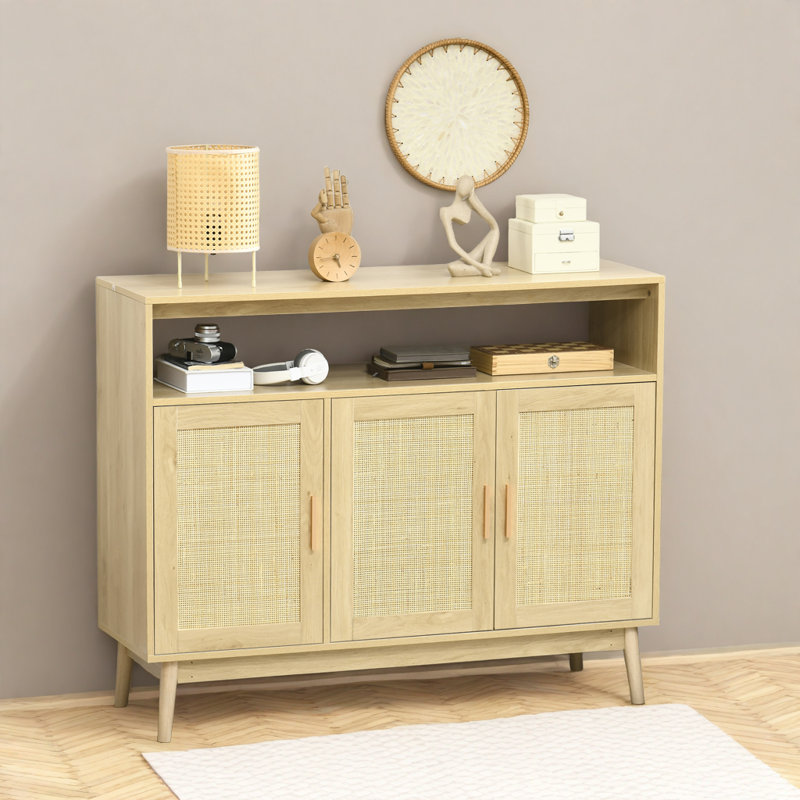 Buffet 47 po Boho Rattan - Texture naturelle et fonctionnalité moderne