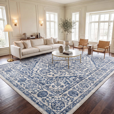 Tapis oriental gris clair / ivoire