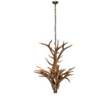 24" Wide Antlers Elk & Mule Deer 4 Light Chandelier