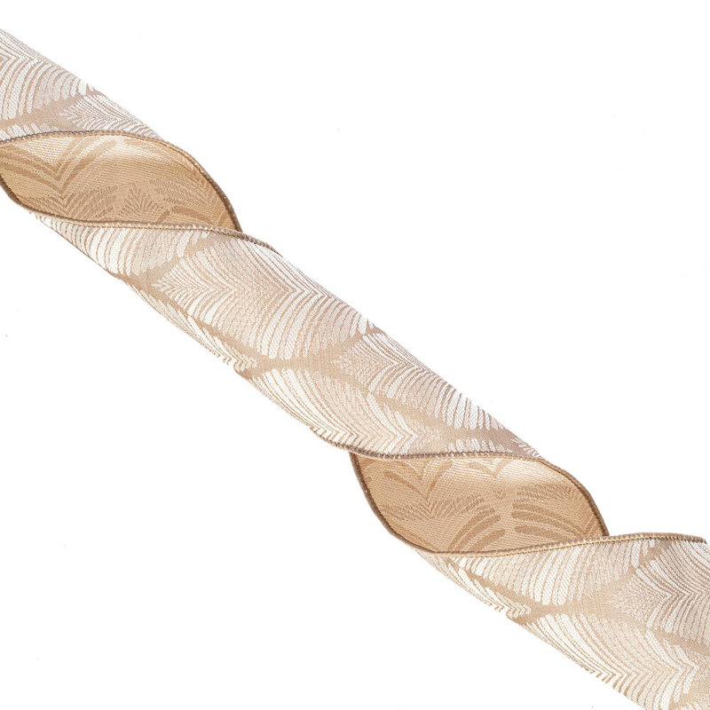 Ruban à plumes de 4 po x 10 po, Blanc champagne