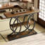 Console industrielle avec tablettes de rangement à 3 niveaux et base circulaire pour l'entrée, le canapé ou le salon