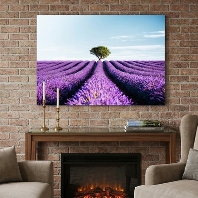 Lavender Horizons Graphic Art on Tempered Glass