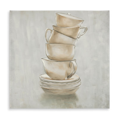 Coffee Mugs Gray Tablecloth | Indoor/Outdoor Home Decor