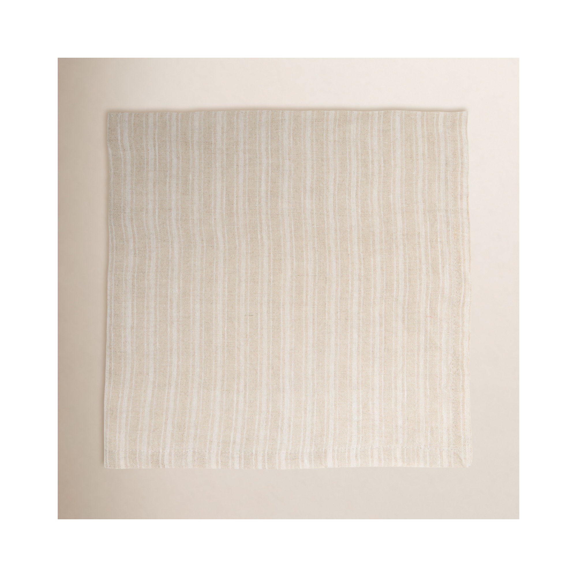 Bryars Boat Striped 20" W x 20" L Napkin Set, Natural/White