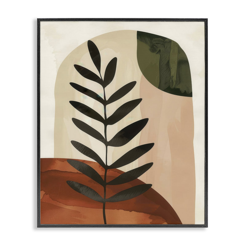  Fern Strand, art giclée neutre par LSR Design Studio, Giclée encadrée noir minuit, H 14 po x l 11 po