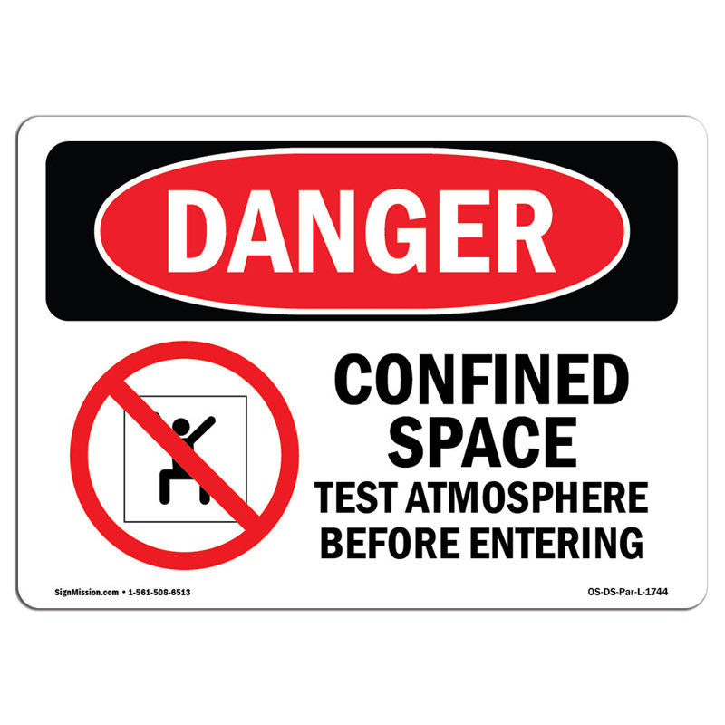 Danger Sign, 12" H x 18" W x 0.1" D