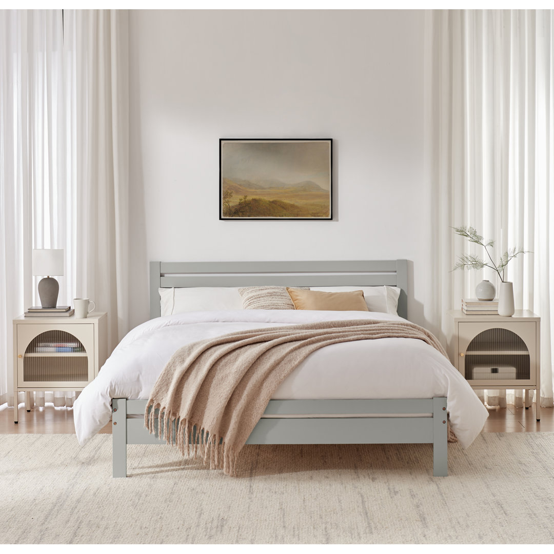 Aichele Classic Solid Wood Bed Frame - Simple Scandi Design, Modern Home