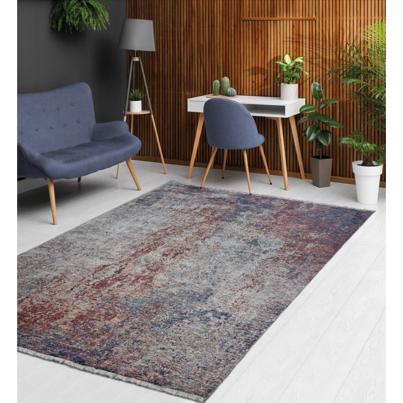 Ginsberg Abstract Space-dyed Polyester Rug, Rectangle 5'3" x 7'6"