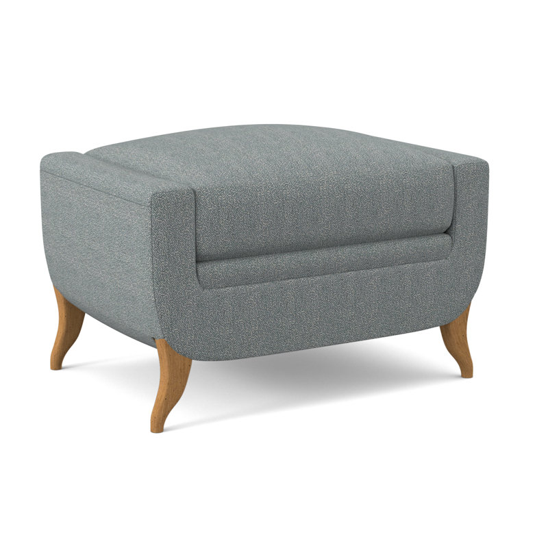 Armstrong Upholstered Ottoman, Amber, Maya Cyan