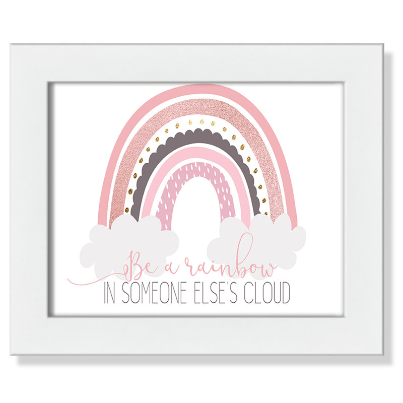 Être un arc-en-ciel, H 10 po x l 12 po x P 0,63 po, Cadre blanc