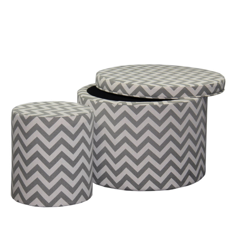 Grand repose-pieds 17,35 po avec rangement et 1 chevron