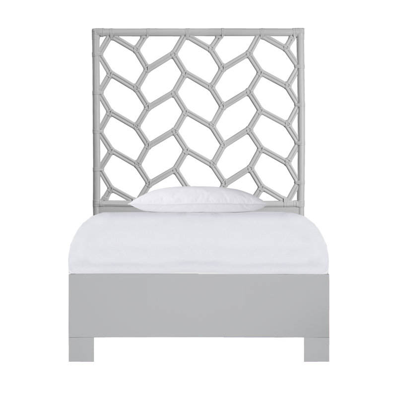 Silas Queen Standard Bed, Black, Twin, Light Gray