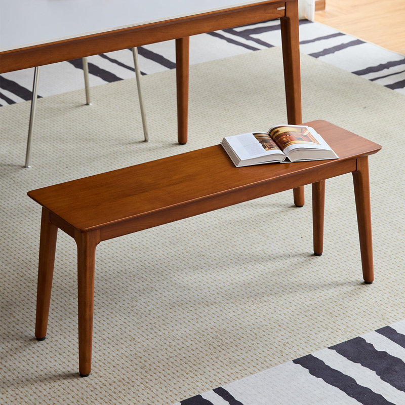 Banc en buis massif avec design Mid-Century - 43,3 po de longueur pour le vestibule et la salle à manger