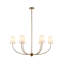 Lustre 6 lumières de 40 po de largeur avec abat-jour en tissu blanc-2140056267
