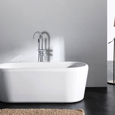 Freestanding Bathtub Faucet With Hand Shower - Robust Metal Construction, Look, 3.9 Gpm Max Water Flow, Bathroom Renovation Product Modern , Flow Rate, Update Option