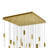 Integrated LED 36in Brass Modern Chandelier with Textured Handmade Glass for Living Room Dining Room-94314914