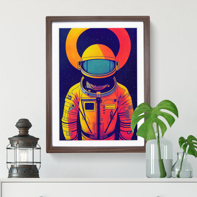 Astronaut Pop Art No.5 1 Piece Single Picture Frame Wall Art