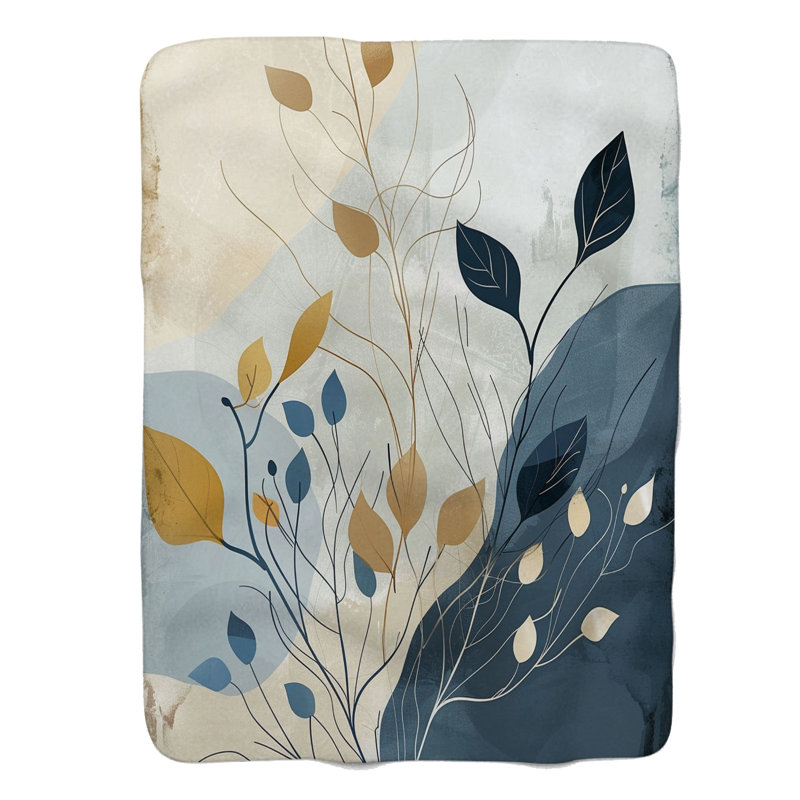 Boho Wabi Sabi Florals - 1 pièce Sherpa Premium, Grand lit