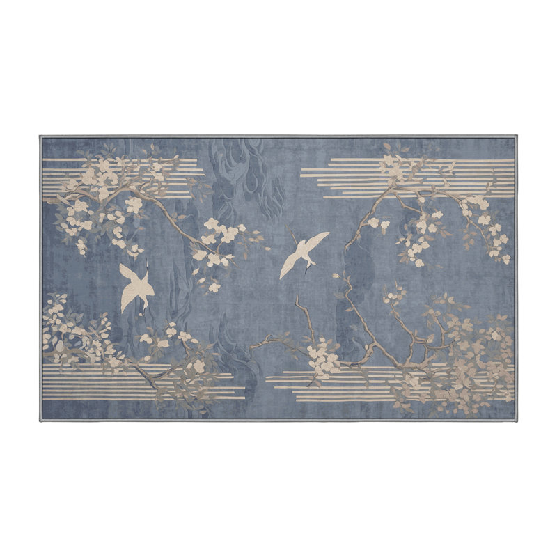 Tapis gris soyeux et moelleux, Rectangle 4 pi x 6 pi