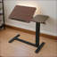 Table basse inclinable en noyer - Support à roulettes mobile à hauteur ajustable avec roulettes