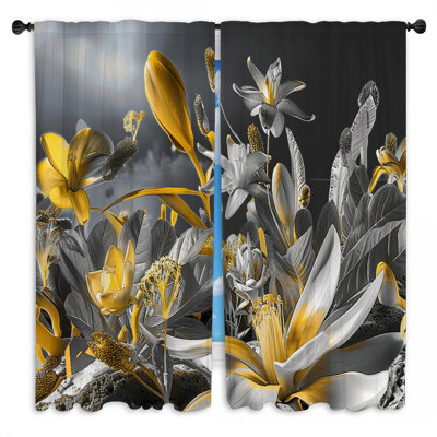 Paire de rideaux obscurcissant en polyester Nitish
