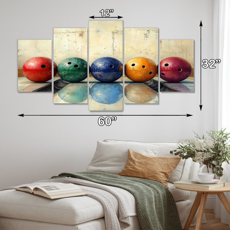 «Bowling Ball Beauty I» - ensemble d'art mural en toile