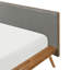 Full Platform Bed In Dark Grey With Textured Chestnut Upholstery Upholstered Headboard And Foam-1611675623