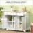 Sideboards, Modern White Storage Cabinet with Solid Wood Top, 3 Drawers &amp; Adjustable Shelf | MDF Frame | Anti-Tipping Design