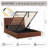 41.7" Velvet Curved Wingback Queen Bed Frame with Hydraulic Lift, No Box Spring Needed, Ocher-646257337-646257343