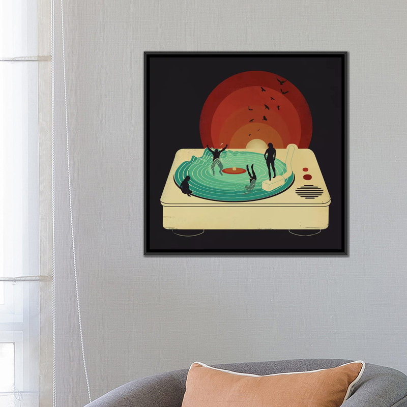 « soundwaves », impression sur toile, Toile encadrée noire, Pas de tapis, H 18 po x l 18 po x P 1,5 po
