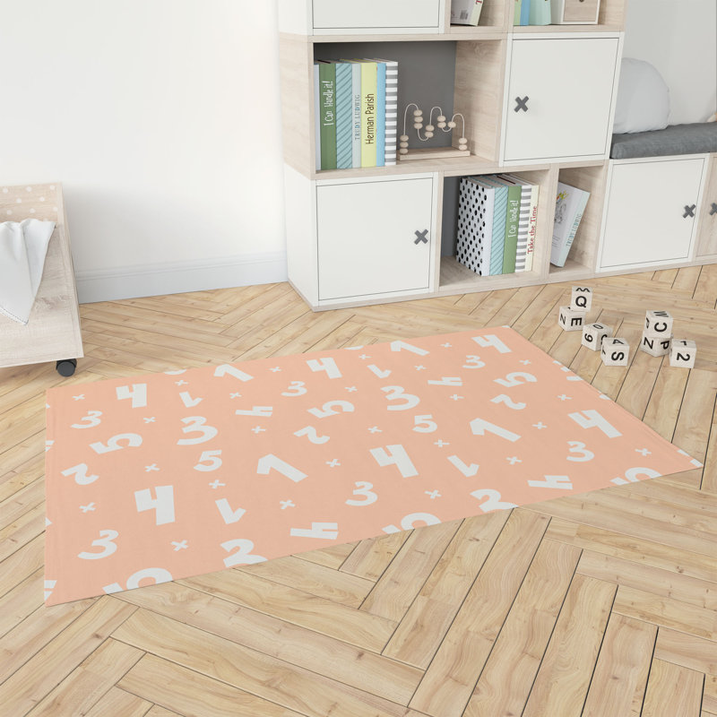 Numbers Kids Play Mat, Orange, Rectangle 4' x 6'