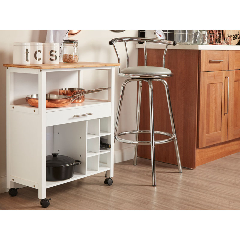 Solid Wood Top Kitchen Cart