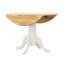 Table de salle à manger ronde naturelle brun et blanc avec abattant