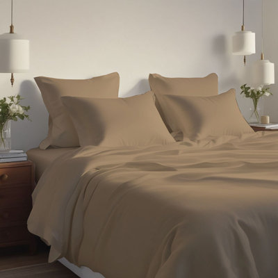 Hotel Luxurious Bamboo Blend Deep Pockets Breathable Cooling Bed Sheet Set 2000 Series