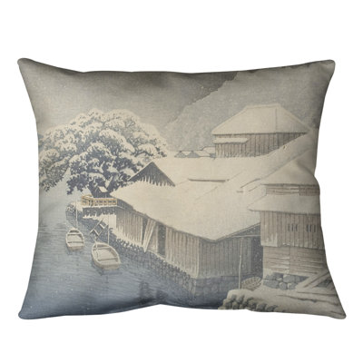 Hasui Kawase Reversible Throw Pillow