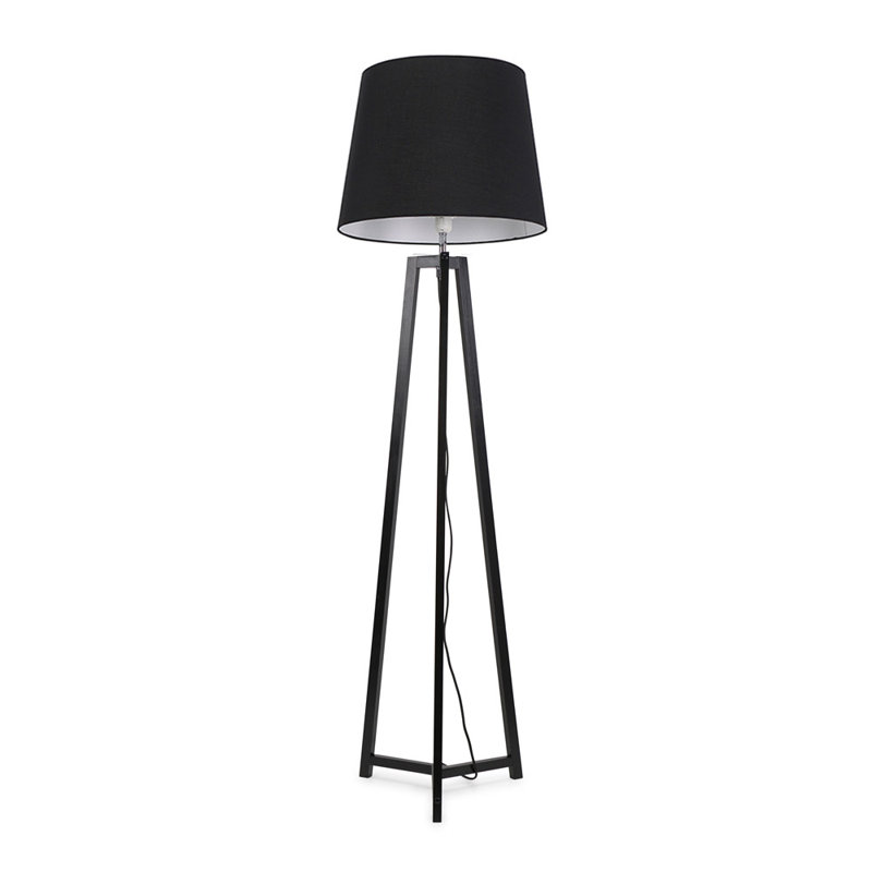 Rhavyn 148cm Traditional Floor Lamp, Matte Black, Black