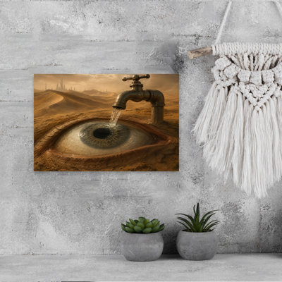 Eye Wide Open Abstract Contemporary Wall Art Print by Katie Towers - Wrapped Canvas Print