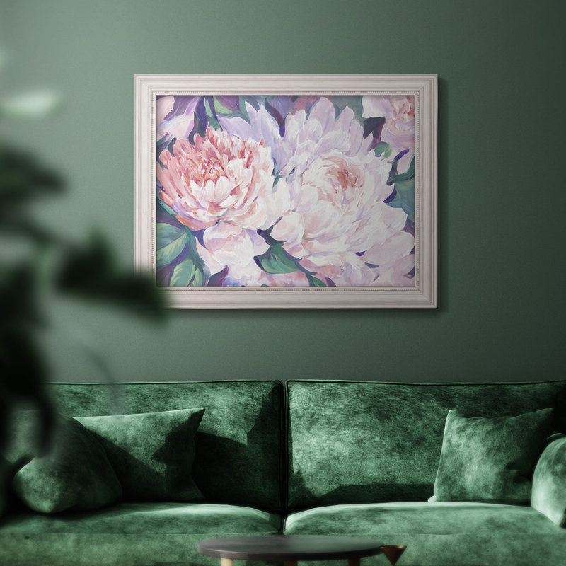 Pivoines en fleurs I, reproduction d'art sur toile, H 23 po x l 32 po x P 2,5 po